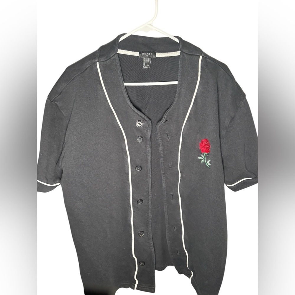 Black shirt with rose